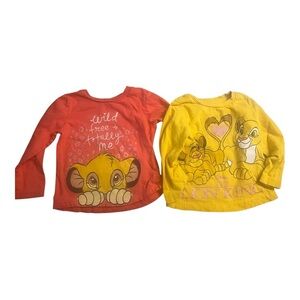 Disney Lion King Toddler Girls Long Sleeve Shirt Set Size 2T Simba EUC